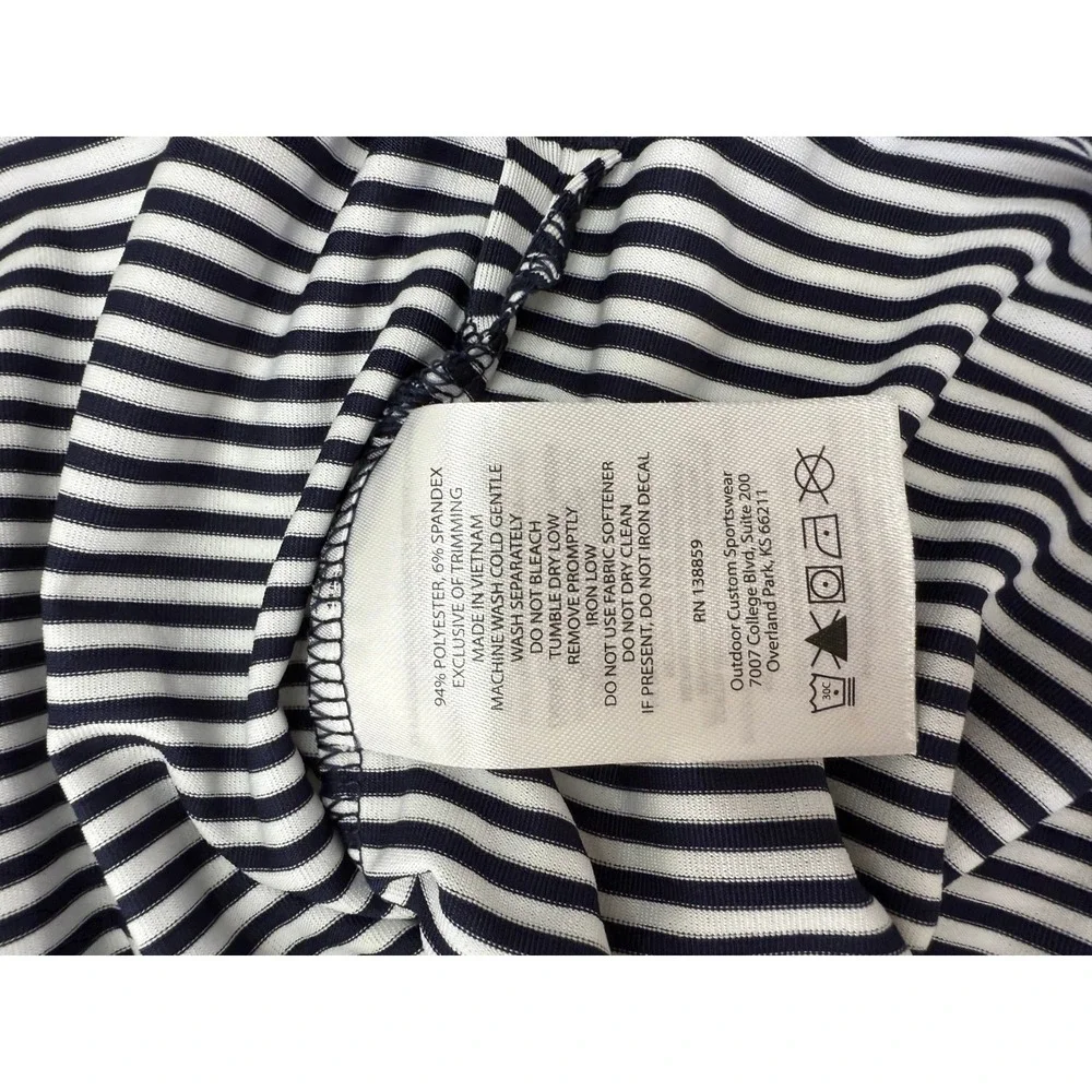 Columbia Golf Navy White Striped Mens Polo Shirt Large New - Picture 4 of 9